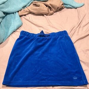 Vintage Y2K Juicy Couture Royal Blue Mini Velour Skirt EUC medium